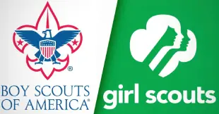 Logos of Boy Scouts of America and Girl Scouts.